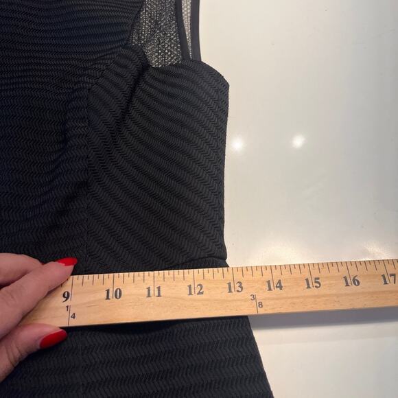 Trina Turk Black Mesh Panel Bernadette Cocktail Sheath Dress Size 2 - Picture 10 of 11